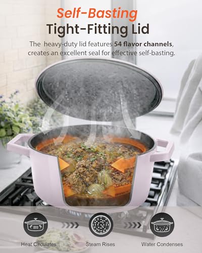 6QT Cast Iron Dutch Oven Pot with Lid (Chiffon)