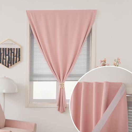 Self Adhesive Blackout Curtains (47"W x 79"L (Pack of 1) / Pink)