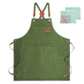 Cotton Canvas Cross Back Apron for Men and Women (Army Green)