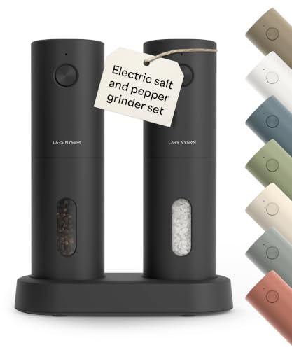 Electric Salt and Pepper Grinder Set (Carbon Black / Set of two electric grinders)