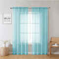 Aqua Sheer Curtains for Living Room 78 Inches Long 2 Pcs (Aqua / 42"W x 78"L (Pack of 2))