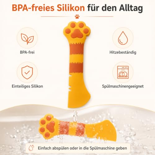 Cat Wet Food Spoon (Orange Spatula)