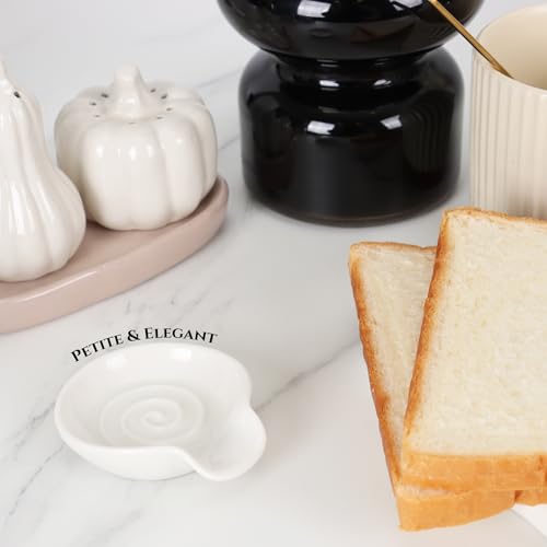 Coffee Spoon Rest for Coffee Bar Accessories Ceramic Coffee Spoon Holder (White)
