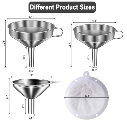 Stainless Steel Funnels for Kitchen use (3pcs Funnel set)