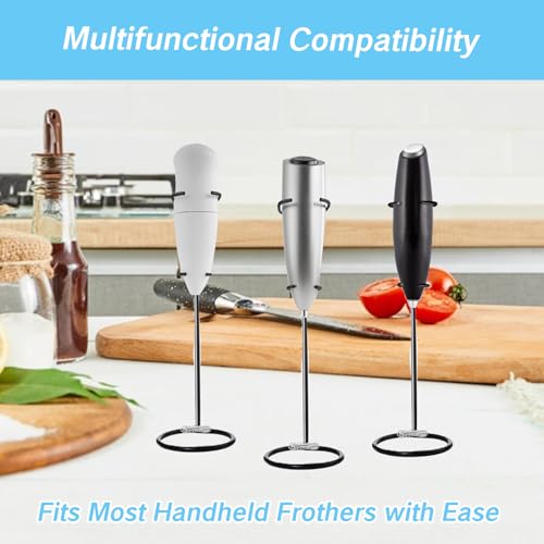 Frother Stand Kitchen Milk For Coffee Stainless Steel Stand Fits for Multiple Types of Coffee Frothers (Black)