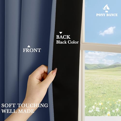 100% Blackout Curtains for Bedroom (100% Blackout-blue Haze / 52"W x 96"L (Pack of 2))
