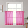 Hot Pink Kitchen Curtains 30 Inch Length Tier 2 PCS (Hot Pink / 42"W x 30"L (Pack of 2))