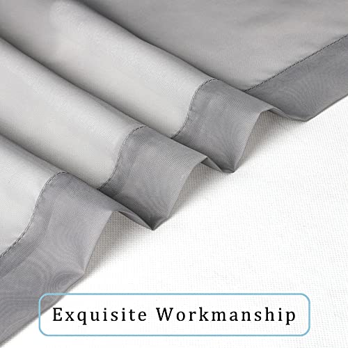 Sheer Curtains Grey 45 Inches Long (Grey / 42"W x 45"L (Pack of 2))