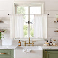Linen Cafe Curtains 30X30 Inch Length (Linen / 30"W x 30"L (Pack of 2))