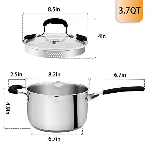 3.7 Quart Sauce Pan with Lid (3.7 quart)
