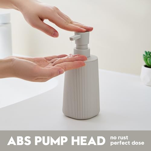 Small Soap Dispenser for Bathroom and Kitchen Matte Beige (Boho Beige)