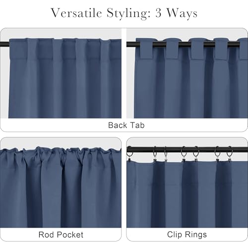 Living Room Curtains (Blue Haze / 52"W x 72"L (Pack of 2))