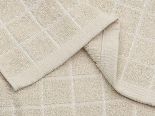 Terry Dish Rags Cloths (Beige / 12 x 12 Inches)