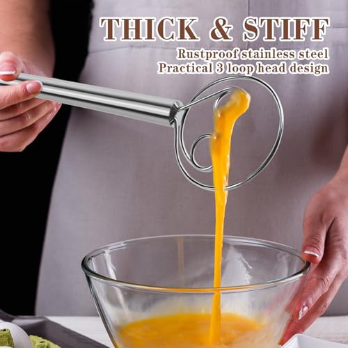 Danish Dough Whisk (Stainless Steel 2-eye / 1 Pack)