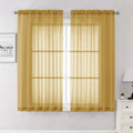 Gold Sheer Curtains 63 Inch Length 2 Panels (Gold / 59"W x 63"L (Pack of 2))