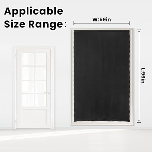 Adhesive Blackout Curtains (59"W x 96"L (Pack of 1) / Black)