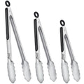 Stainless Steel Locking Kitchen Tongs for Cooking & Serving (7+9+12 inch, 3pack)