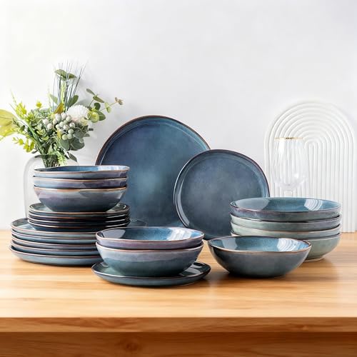 Ceramic Dinnerware Sets for 6 (Ceylon Blue / Service for 6(18Pcs))