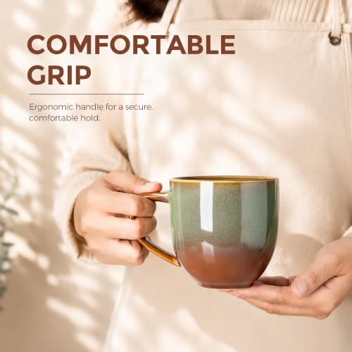 Ceramic Coffee Mugs Set of 6 (Sage Umber / 12 OZ (Set of 6))