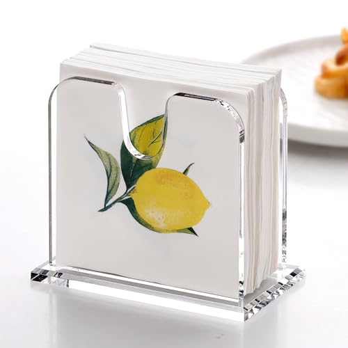 Acrylic Cocktail Napkin Holder for Table (5.75" x 5" x 2.87")