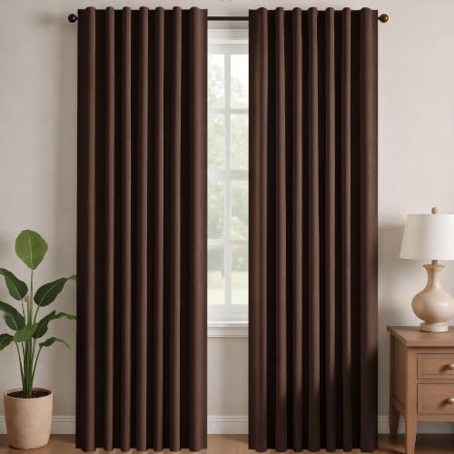 Blackout Curtains for Bedroom (Chocolate / 52"W x 54"L (Pack of 2))