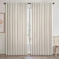 Extra Wide 100 Inch Length Blackout Curtains & Drapes 90 Inches Long 2 Panels Set for Sliding Glass Doors Modern Pleated Linen Blend Heavy Floor to Ceiling Large Window Drapes (Birch / 100"W x 90"L (Pack of 2))
