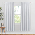 Blackout Curtains Thermal Insulated Window Treatment Panels Back Tab (Greyish White / 70"W x 63"L (Pack of 2))