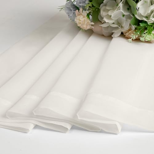 Sheer Curtains Tiers 2 Pieces Set (Ivory / 42"W x 24"L (Pack of 2))