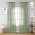 2 Pieces Sage Green Sheer Curtains 108" Length for Farmhouse (Sage Green / 42"W x 108"L (Pack of 2))