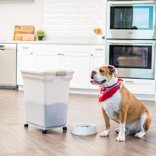 Dog Food Storage Container (58 lbs / Almond/Pearl)