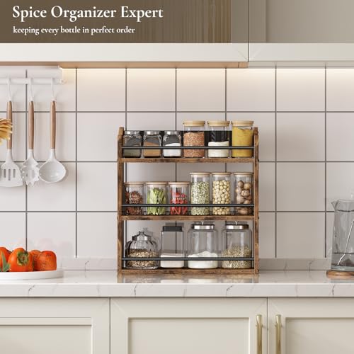 Spice Rack for Countertop (Rustic Brown)