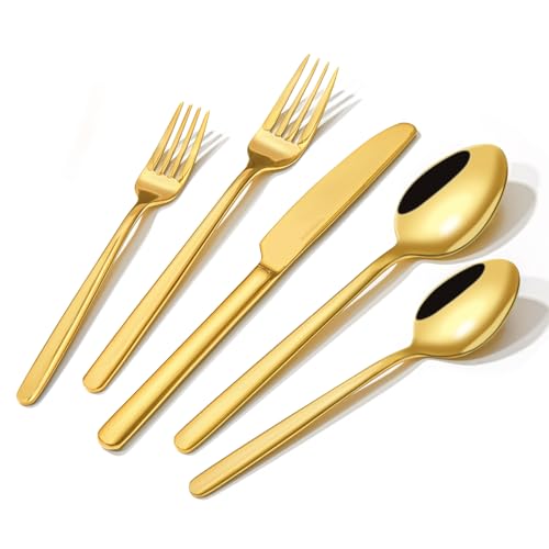Gold Silverware Set (40 Piece / Gold)