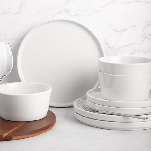 Terra Plates and Bowls Sets (Stone White / Service for 4)