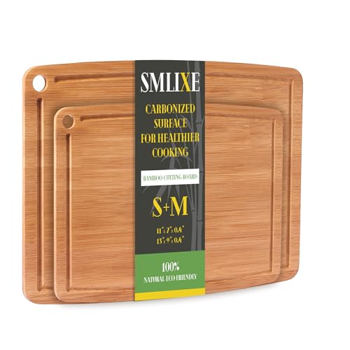 Bamboo Cutting Boards for Kitchen [Set of 2] (Set of 2 (S+M))