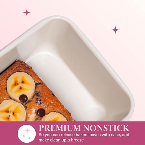 Nonstick Carbon Steel Bakeware Collection (Pink and Cream / 9" x 5" Loaf Pan)