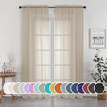 Taupe Sheer Curtains 84 inches Long for Bedroom Living Room 2 Panels Set (Taupe / 42"W x 84"L (Pack of 2))