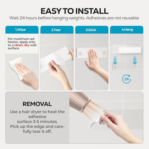 Adhesive Shower Shelves (Black / 3 pieces)
