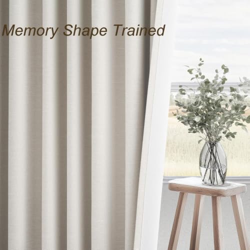 54 Inch Long Blackout Tiers Curtains for Small Window Elegant Short Curtain Drapes for Livingroom Bedroom Thermal Insulated Linen Cafe Drapes (Birch / 52"W x 54"L (Pack of 2))