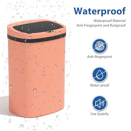 13 Gallon 50 L Kitchen Trash Can with Lid (Pink / 1 Trash Can)