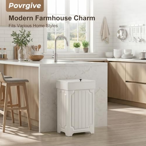 Dog Proof Kitchen Trash Can (White)