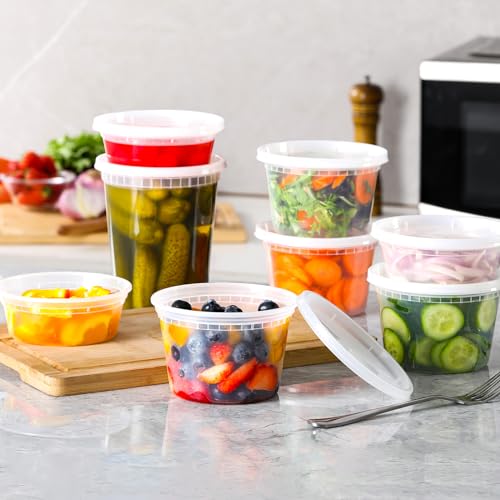 24 Sets Plastic Deli Food Containers With Lids