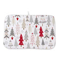 Christmas Decor Dish Drying Mat 18 x 24 inch Geometric Colorful Christmas Tree Pine Trees Decorative Drying Mats Microfiber Absorbent Dish Washable Draining Mat for Kitchen Counter (24" x 24" / Christmas1)