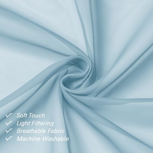 Sky Blue Sheer Curtains 96 Inches Long 2 Panels (Sky Blue / 42"W x 96"L (Pack of 2))