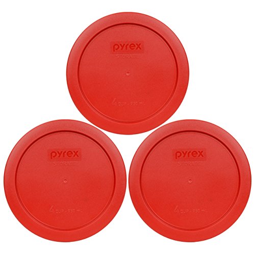 7201-PC (4-Cup) Poppy Red Food Storage Lids (3-Pack) - Made in USA (Poppy Red)