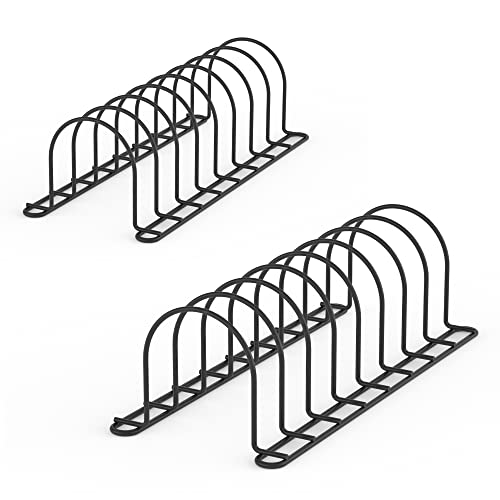 Plate Rack & Cutting Board Organizer for Cabinet (Black/2 Pack)