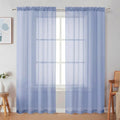 Denim Sheer Curtains 72 Inches Long 2 Panels for Living Room (Denim / 42"W x 72"L (Pack of 2))