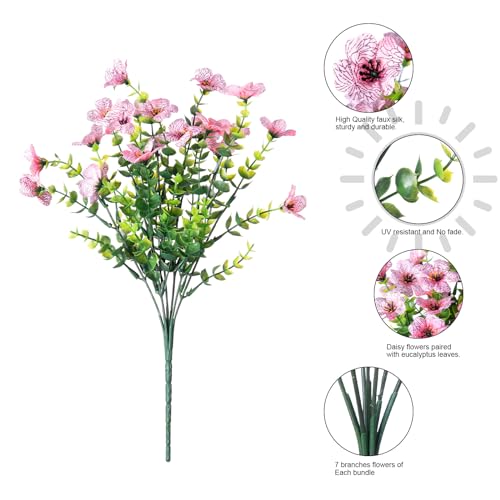 Artificial Flowers for Outdoor Indoor Garden Home Decoration (Pink)