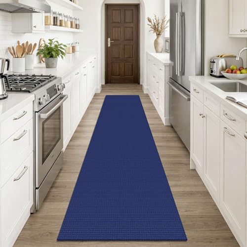 Cotton Runners Rugs for Hallway 2x10 (Deep Navy Blue / 2' x 10' (Runner))