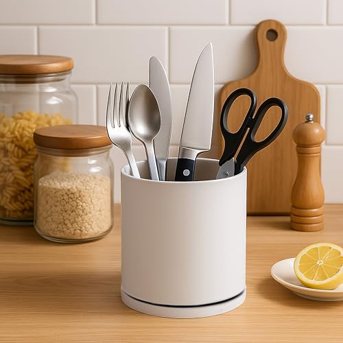 2 Pack 360° Rotating Utensil Holders (Oatmeal / 5")