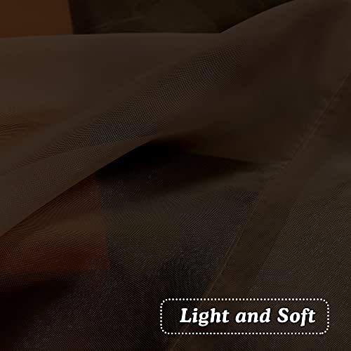 2 Panels Chocolate Brown Sheer Valance (Chocolate / 42"W x 14"L (Pack of 2))